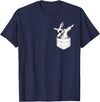 Easter Day Bunny in Pocket Cool Rabbit Men Women Kids T-Shirt in Navy Blue