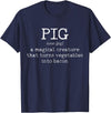We Love Bacon - Chef Apparel & Gifts We Love Bacon Bacon Pig Definition Chef Funny Gift T-Shirt - Navy Blue