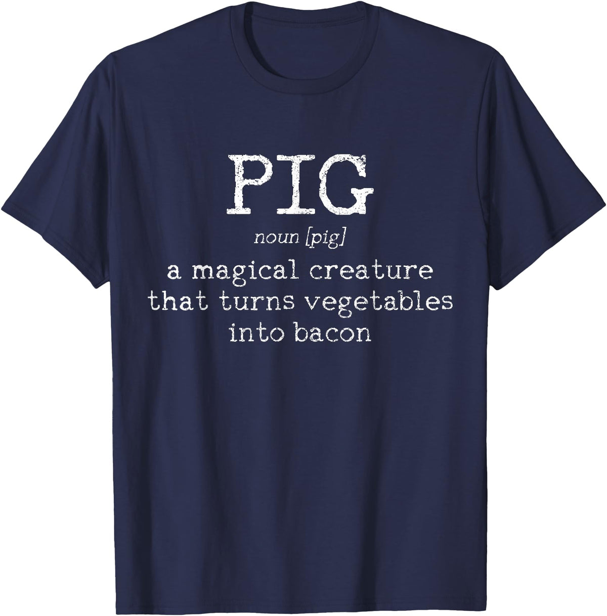 We Love Bacon - Chef Apparel & Gifts We Love Bacon Bacon Pig Definition Chef Funny Gift T-Shirt - Navy Blue