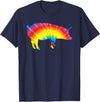 Cool Domestic Pig Lover Funny Warthog Gift Designs Tie Dye Pig Rainbow Print Boar Pork Swine Hippie Peace Gift T-Shirt - Navy Blue