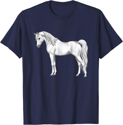 Arabian Horse Art by CSForest Pretty White Light Gray Egyptian Arabian Horse Lovers Gift T-Shirt