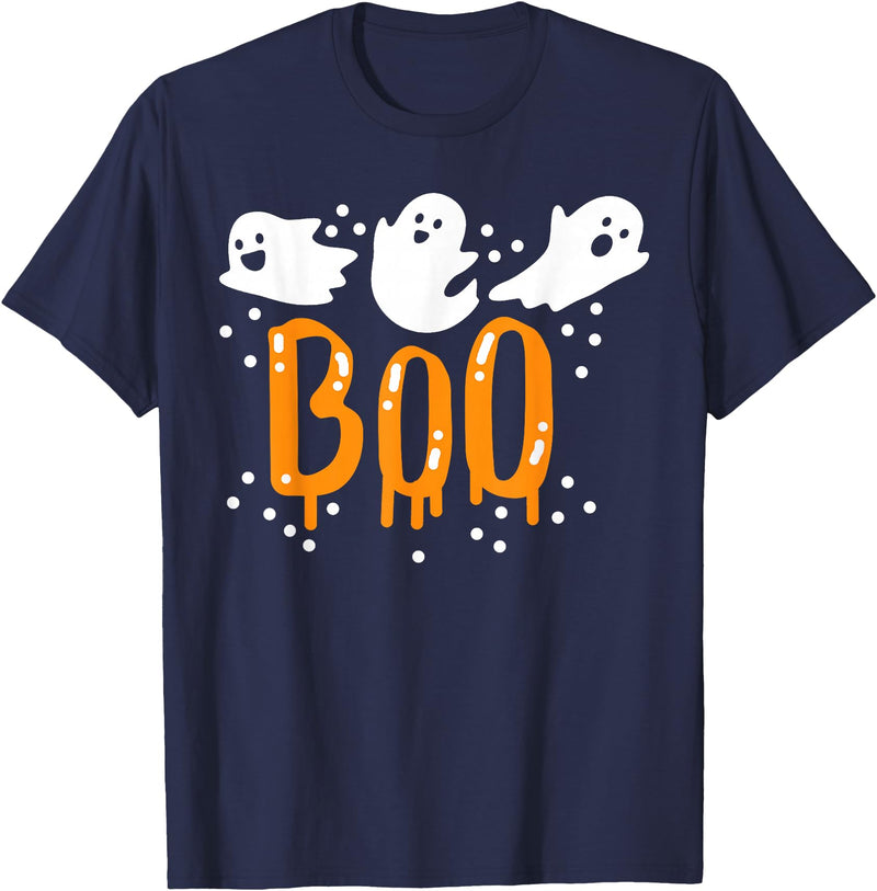 Halloween Boo Party Halloween Ghost Boo Cute T-Shirt - Navy Blue
