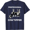 Varsity Cow Tipping by Zynx Professional Cow Tipper Funny Cow Tipping T-Shirt - Navy Blue