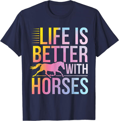 GrandMaster Design Life Is better With Horses T-Shirt