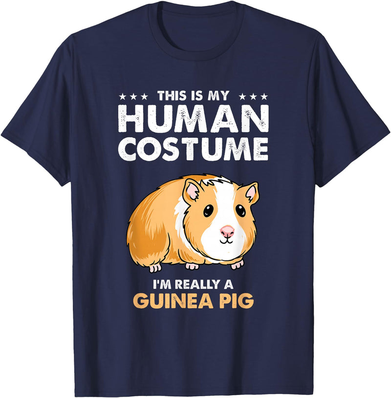 Hiking Lover Design This Is My Human Costume Guinea Pig T-Shirt - Navy Blue