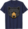 Wowsome! Black Bear Animal Head - Cute Black Bear Lover Women Men T-Shirt - Navy Blue