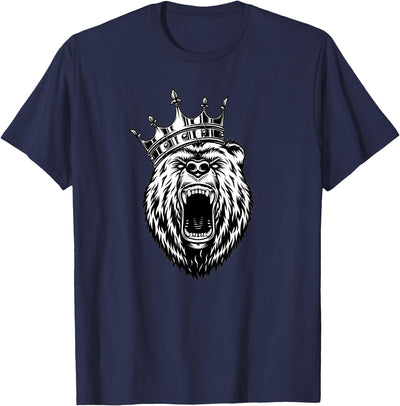 Bear Head - Angry Bear - Bear with a Crown - King of Bears T-Shirt