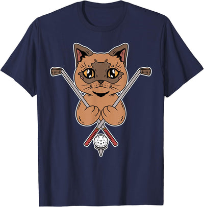 Funny Cat FJUTQSRN Cute Burmese Cat Lover Designs Golf Ball Golfing Golf Club Golfer Burmese Cat T-Shirt