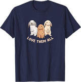 3 Cute Lop Bunnies Love Design for Bunny Owners T-Shirt in Navy Blue