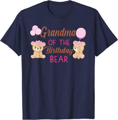 Grandma of The Birthday for Girl Bear 1st Birthday Party T-Shirt
