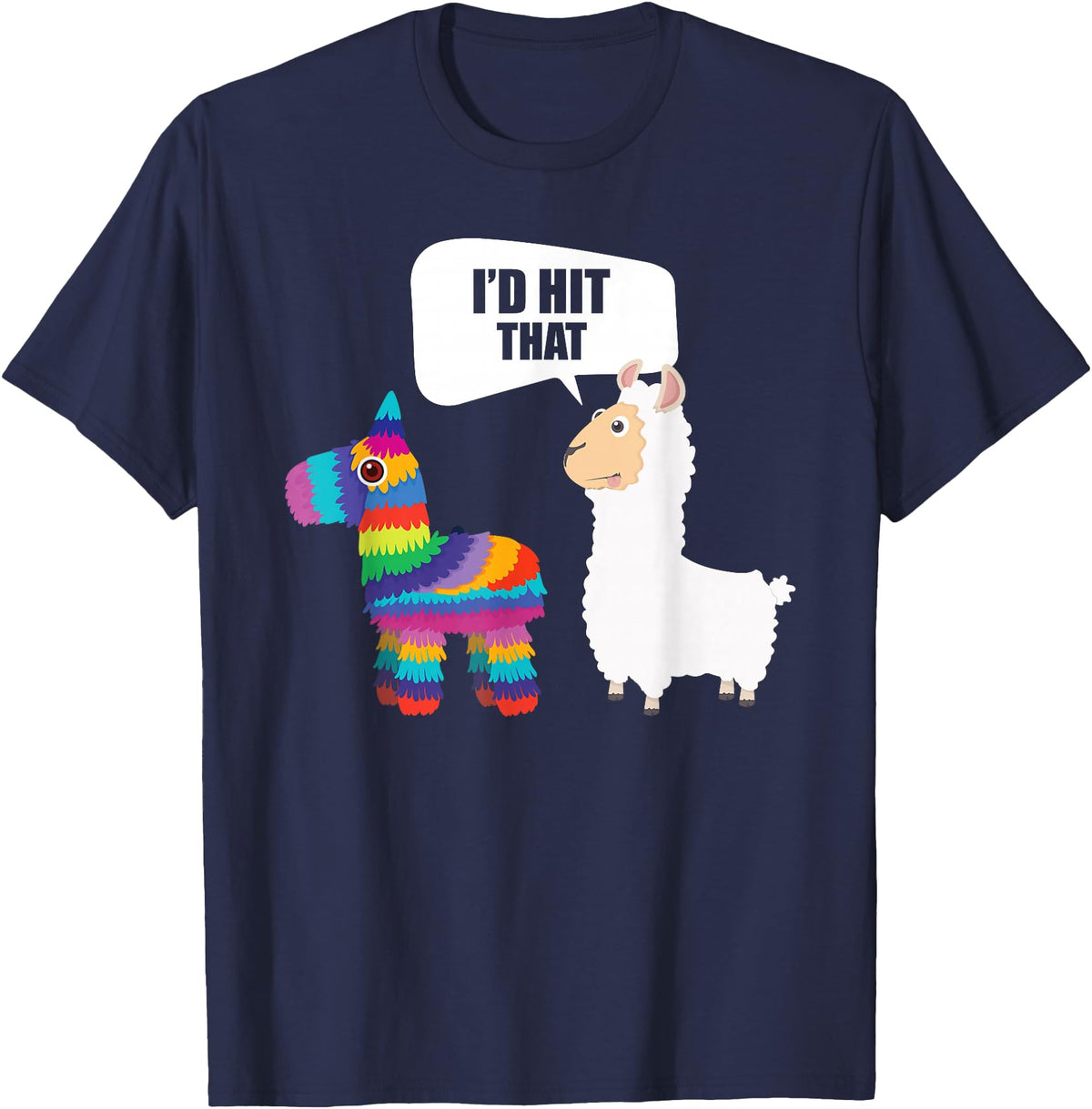 VepaDesigns Cinco De Mayo Shirt Mexican Gift Llama Id Hit That Pinata Mexican Funny Cinco de Mayo Gift T-Shirt - Navy Blue