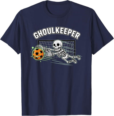 Ghoulkeeper Soccer Goalie Halloween GHOULKEEPER Skeleton Goalie Halloween Soccer Pun T-Shirt