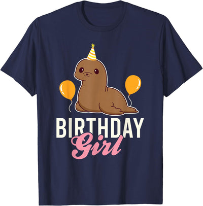 Cute Sea Lion Birthday Girl T-Shirt