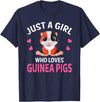 Sweet Guinea Pig I Women Guinea Pig Just A Girl Who Loves Guinea Pigs I Girl Guinea Pig T-Shirt - Navy Blue