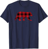 The Bearly Red Buffalo Check Vintage Bear for Gay Bear Pride T-Shirt - Navy Blue