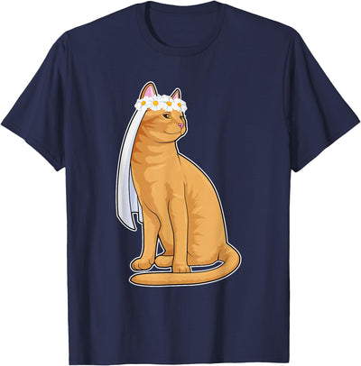 Snabdesign84 Cat Bride Flower crown Wedding T-Shirt