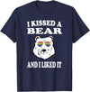 Funny Bear LGBT T-Shirt I Kissed A Bear And I Liked It T-Shirt Gay LGBT Funny Gift - Navy Blue