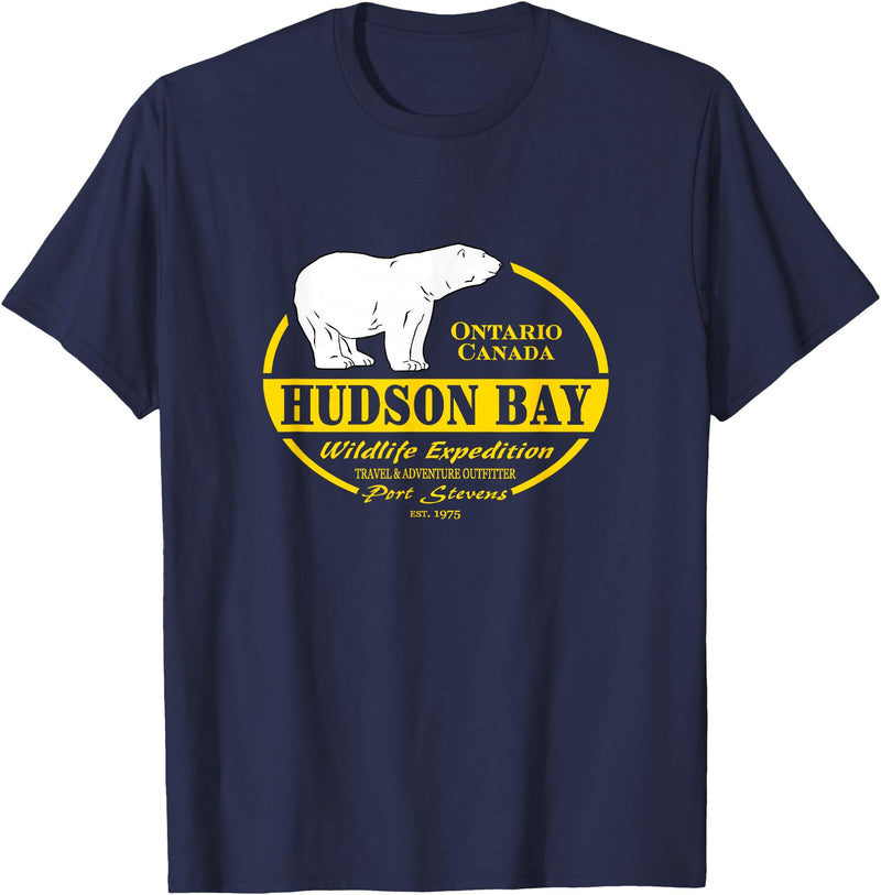 Port Stevens P.S.75 Design Canada Polar Bear Ontario Hudson Bay T-Shirt - Navy Blue