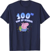 Peppa Pig George Pig 100th Day Of School Fun Confetti Pose T-Shirt - Navy Blue