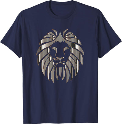 Silver Lion Head Portrait Safari Animal Novelty Gift T-Shirt