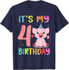 Pig Lover Shirt Farm Birthday Boy Girl Gift It’s My 4th Birthday Pig for Pig Lover 4 Year Old T-Shirt - Navy Blue