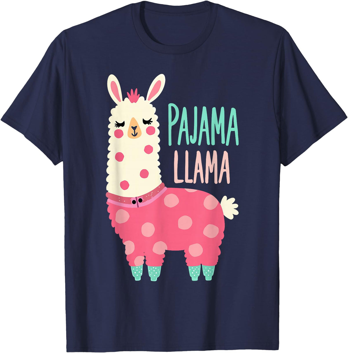 Two Suns Llama Design Lama Pajama T-Shirt - Navy Blue