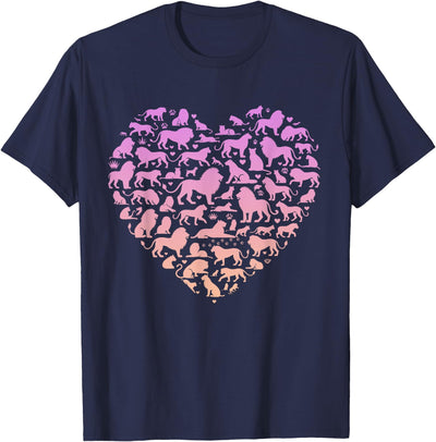 Silhouette Lions Design for Lion Lover | Girls Lion T-Shirt