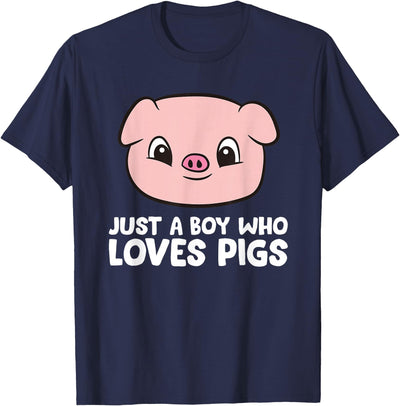 Pig Farmer Boy Just a Boy Who Loves Pigs T-Shirt