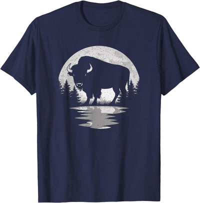 Cow Balari Bison Lover Moon Vintage Buffalo Kids T-Shirt
