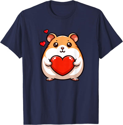 Cute Hamster Funny Valentines Heart Lover Men Women Kids T-Shirt