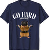 Hamster Deadlift Training Funny Cute Rat Weightlifting Meme T-Shirt - Navy Blue