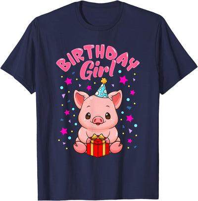 Pig Birthday Girl Piggy Party Gift Women T-Shirt
