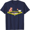 Mr Ben Thanksgiving Police Line Do Not Cross Pig and Chicken Funny Food T-Shirt - Navy Blue
