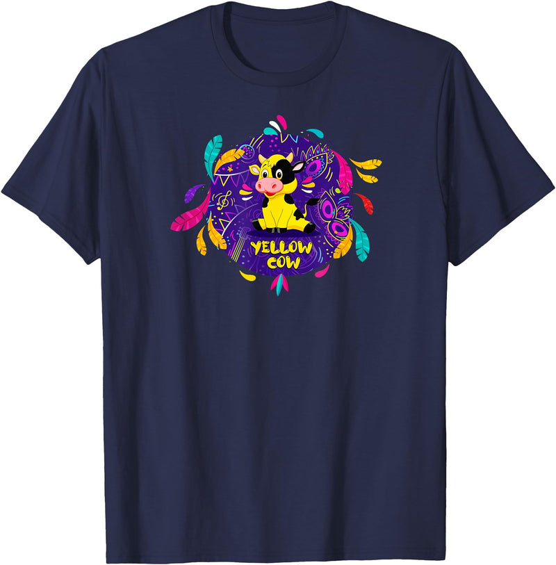 Yellow Cow TV Carnival Cow T-Shirt - Navy Blue