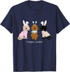 Happy Easter Goldendoodle Dogs Cute Golden Doodle Bunny T-Shirt in Navy Blue