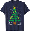 The Holiday Family Christmas Tree Gift Co Pig Lovers Pet Farmer Holiday Family Matching Christmas Tree T-Shirt - Navy Blue