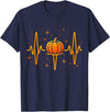 Pumpkin Heartbeat Halloween Lovers - Nurse Pumpkin Pumpkin Heartbeat Halloween T-Shirt - Navy Blue