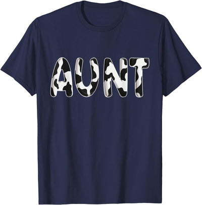 Cow Aunt Birthday Family Matching Mothers Day Boy Girl Farm T-Shirt
