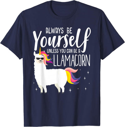 Llamacorn Clothing Always be a Llamacorn T Shirt | Fantasy Magic Llama Unicorn T-Shirt