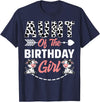 Funny Cow Birthday Family Matching Tee Aunt Of The Birthday Girl Cow Birthday Farm Animal T-Shirt - Navy Blue