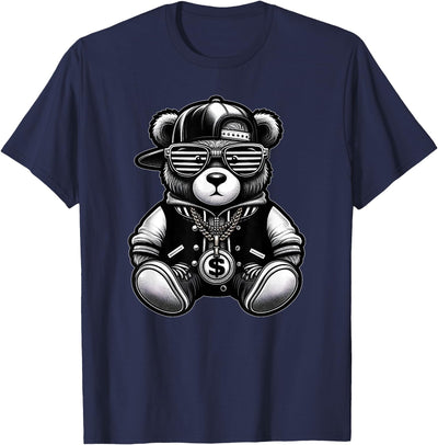 Funny Hip Hop Teddy Bear 90s Graffiti Art Rap Lover Gangsta T-Shirt