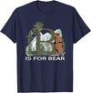 Forest Animals Designs Brown Bear Animal Watercolor Nature Lover Alphabet Letter B T-Shirt - Navy Blue
