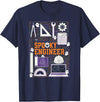 Spooky STEM And Funny Engineering Tees Funny Spooky Engineer Halloween Costume Engineering Humorous T-Shirt - Navy Blue