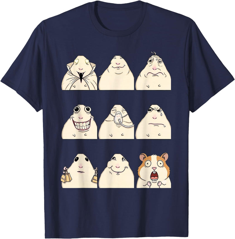 Hamster Reaction Meme Kids Boys Girls Men and Women T-Shirt - Navy Blue