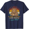 That's What I Do I Drink Coffee Coffee Bear That's What I Do I Drink Coffee I Hate People And I Know T-Shirt - Navy Blue