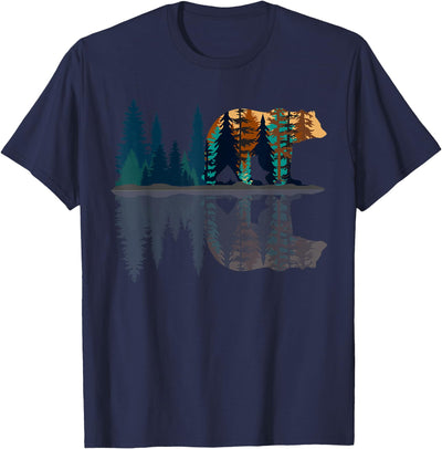 Trees Reflection Wildlife Nature Animal Bear Outdoor Forest T-Shirt