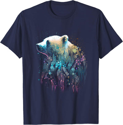 Colorful animal designs animal fans gift ideas Polar Bear Colorful Color Arctic Snow Polar Bear Bear Lover T-Shirt