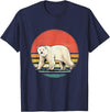 Wowsome! Vintage Polar Bear Tshirt Retro Arctic Animal Bear Lover T-Shirt - Navy Blue