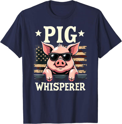 US Flag Hog Farmer Pig Whisperer T-Shirt