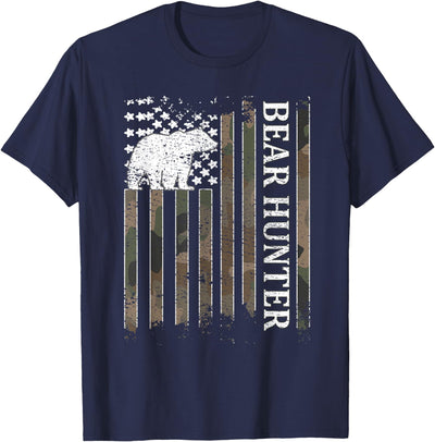 Bear Hunter American Flag Bear Hunting Lover T-Shirt